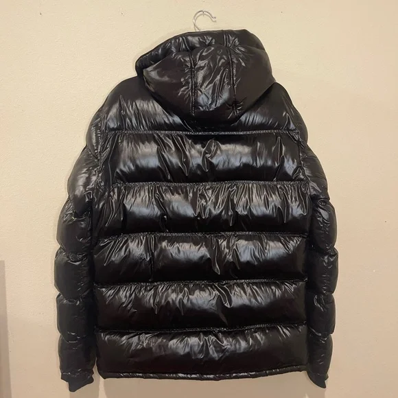 Black Puffer Jacket with Hood - Picture 2 of 7